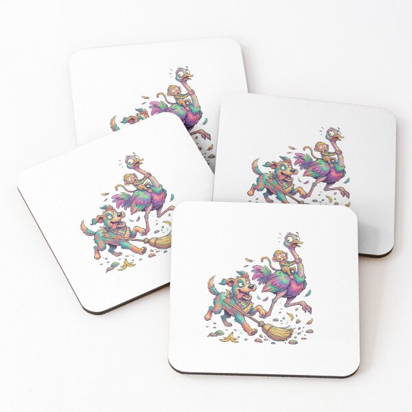 Item preview, A dog, an ostrich, and a monkey. designed and sold by PP&RAINBOW SHOP.