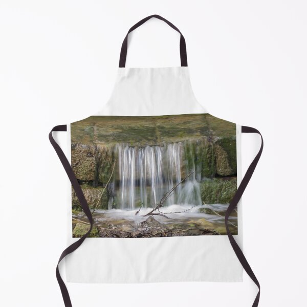 Item preview, Small Mossy Waterfall Cascading Over Rock Ledge With Flowing Shallow Stream And Branches designed and sold by Nmallia.