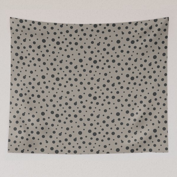 Item preview, Warm Neutral Dots Charcoal Linen designed and sold by Kreativa1.