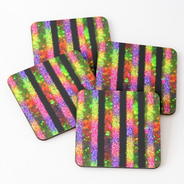 Item preview, Neon Rainbow Glitter Stripes designed and sold by bubblegoth.