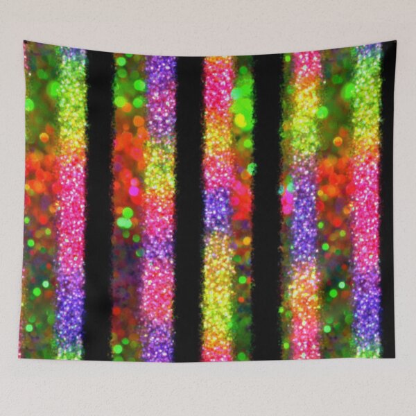 Item preview, Neon Rainbow Glitter Stripes designed and sold by bubblegoth.