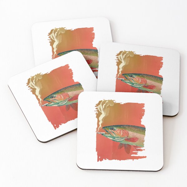 Item preview, Rainbow trout smoking cigarette fishing designed and sold by KreativKulture.