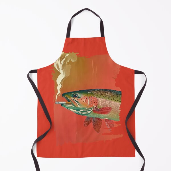 Item preview, Rainbow trout smoking cigarette fishing designed and sold by KreativKulture.