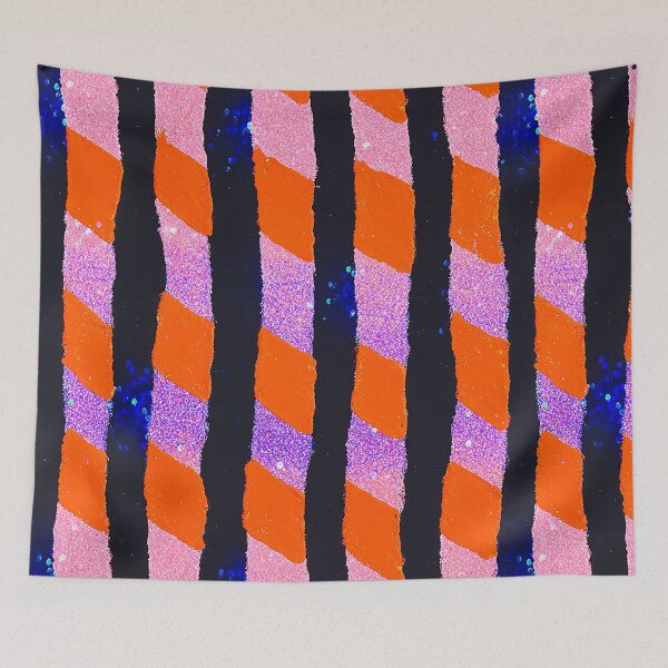 Item preview, Neon Candy Stripe Glitter Pattern designed and sold by bubblegoth.