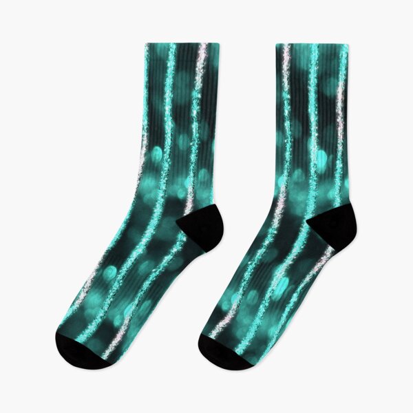 Item preview, Teal Glitter Bokeh Stripe Pattern designed and sold by bubblegoth.