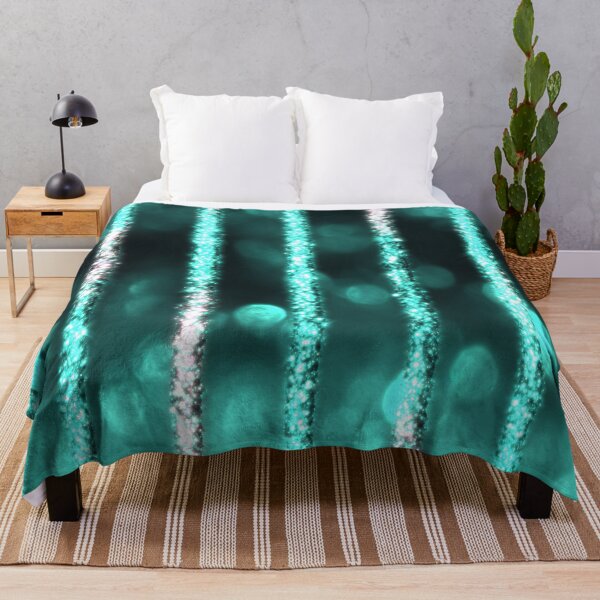 Item preview, Teal Glitter Bokeh Stripe Pattern designed and sold by bubblegoth.