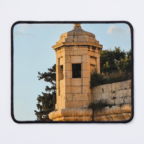 Item preview, Stone Watchtower On Historic Fortress Wall At Sunset Overlooking Coastline And Olive Trees designed and sold by Nmallia.