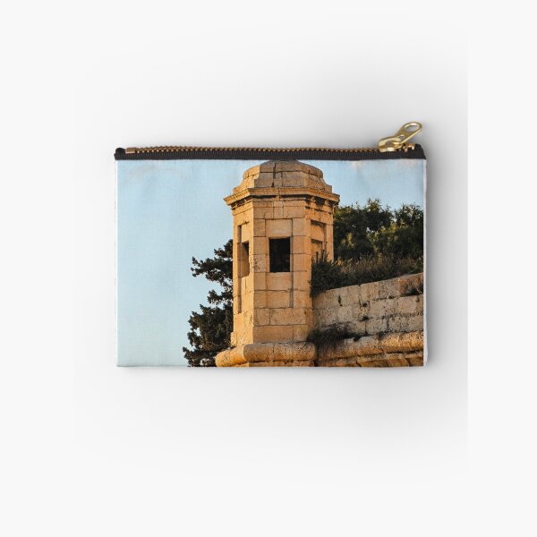 Item preview, Stone Watchtower On Historic Fortress Wall At Sunset Overlooking Coastline And Olive Trees designed and sold by Nmallia.