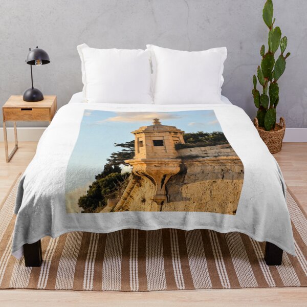 Item preview, Stone Watchtower On Historic Fortress Wall At Sunset Overlooking Coastline And Olive Trees designed and sold by Nmallia.