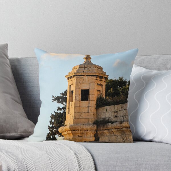 Item preview, Stone Watchtower On Historic Fortress Wall At Sunset Overlooking Coastline And Olive Trees designed and sold by Nmallia.
