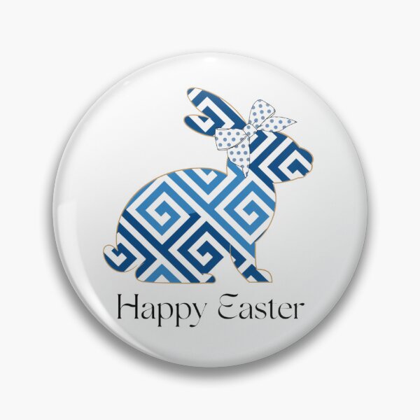 Item preview, Happy Easter Greek Bunny – Blue Meander Rabbit | Easter Around the World designed and sold by VivoStudio.