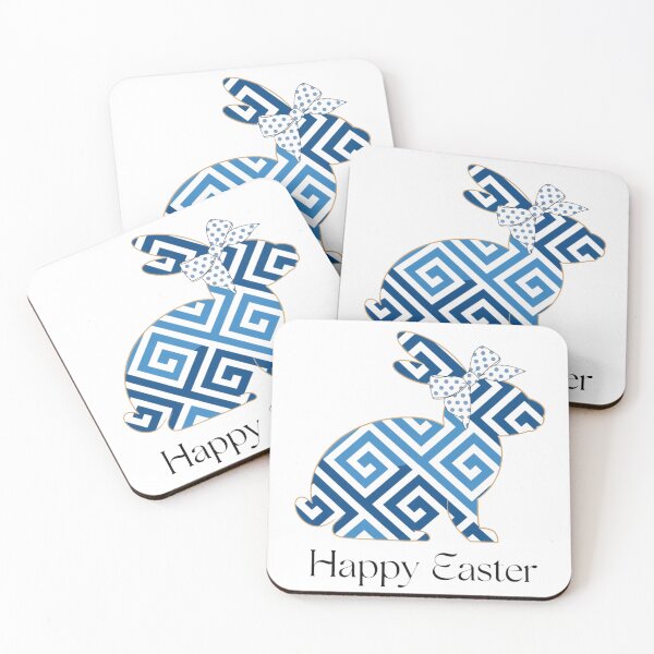Item preview, Happy Easter Greek Bunny – Blue Meander Rabbit | Easter Around the World designed and sold by VivoStudio.