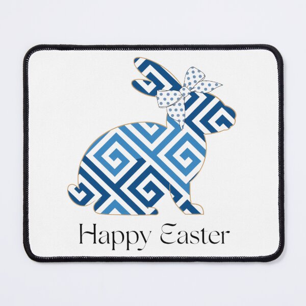 Item preview, Happy Easter Greek Bunny – Blue Meander Rabbit | Easter Around the World designed and sold by VivoStudio.