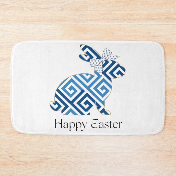 Item preview, Happy Easter Greek Bunny – Blue Meander Rabbit | Easter Around the World designed and sold by VivoStudio.