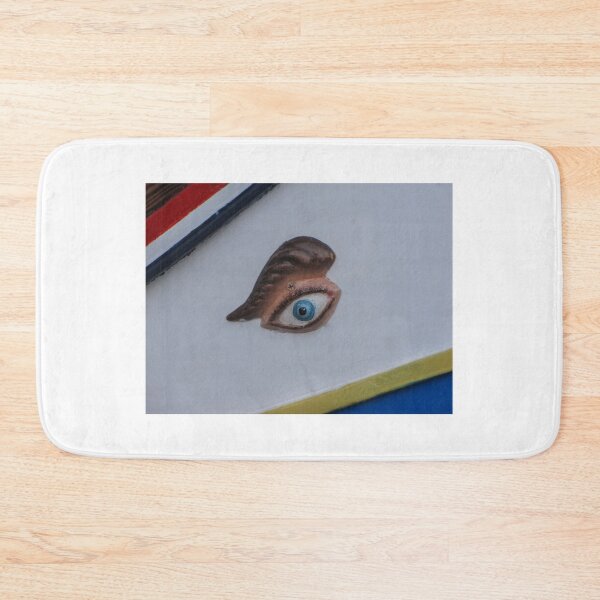Item preview, Painted Eye Ornament On Colorful Wooden Boat Hull Symbol Of Protection And Nautical Tradition designed and sold by Nmallia.