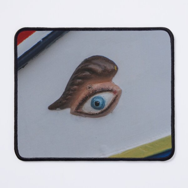 Item preview, Painted Eye Ornament On Colorful Wooden Boat Hull Symbol Of Protection And Nautical Tradition designed and sold by Nmallia.
