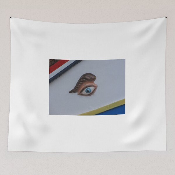 Item preview, Painted Eye Ornament On Colorful Wooden Boat Hull Symbol Of Protection And Nautical Tradition designed and sold by Nmallia.