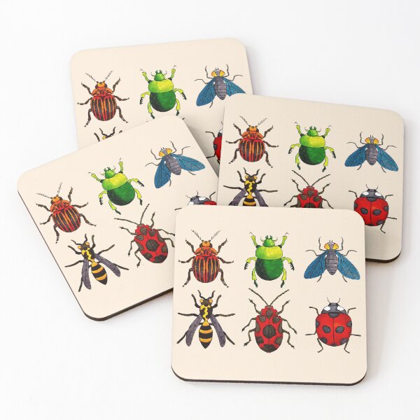 Item preview, insect, beetle, ladybug, colorful creepy-crawlies designed and sold by AestheticsTime.