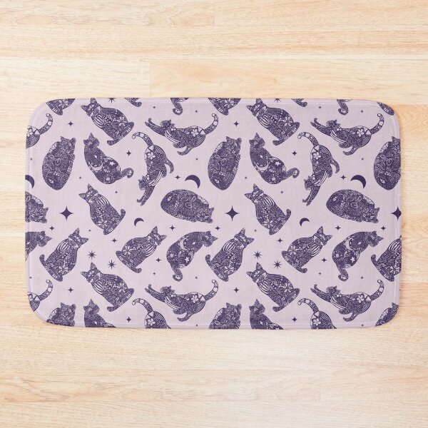 Item preview, Celestial Mystic Cats and Stars Moon Pattern designed and sold by Seamlessly Buffalo.