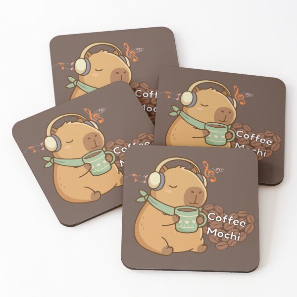 Artikelvorschau, Cute Coffee Mochi Bear Listening To Musik entworfen und verkauft von trelykreativ.
