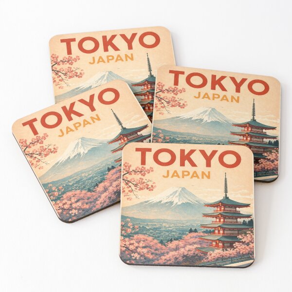Item preview, Tokyo Japan Vintage Travel Poster designed and sold by ApGraphicDesigns.