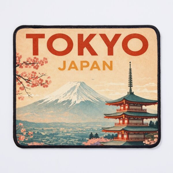 Item preview, Tokyo Japan Vintage Travel Poster designed and sold by ApGraphicDesigns.