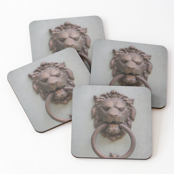 Item preview, Antique Lion Door Knocker on Weathered Wooden Door Rustic Metal Ornament and Decorative Entry Hardware designed and sold by Nmallia.