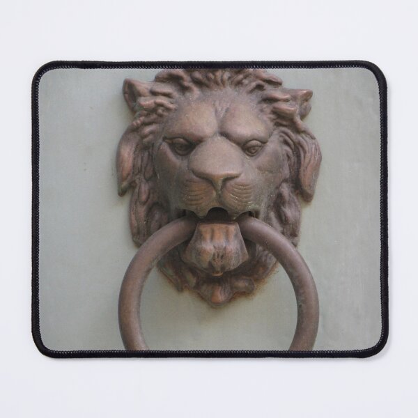 Item preview, Antique Lion Door Knocker on Weathered Wooden Door Rustic Metal Ornament and Decorative Entry Hardware designed and sold by Nmallia.