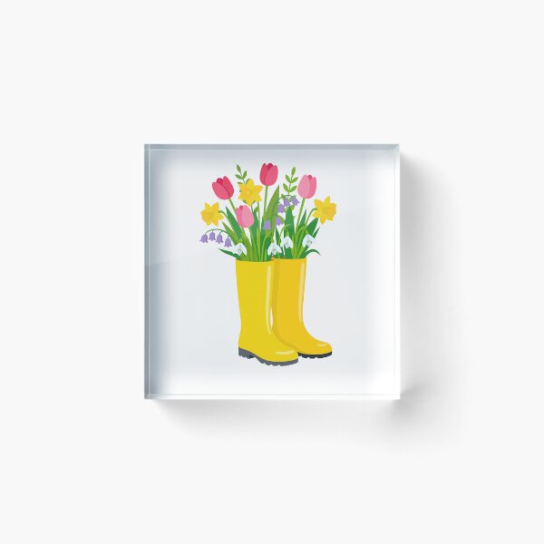Item preview, Spring Garden Blooms in Yellow Rain Boots - Festive Floral Illustration designed and sold by AllaMashycheva.