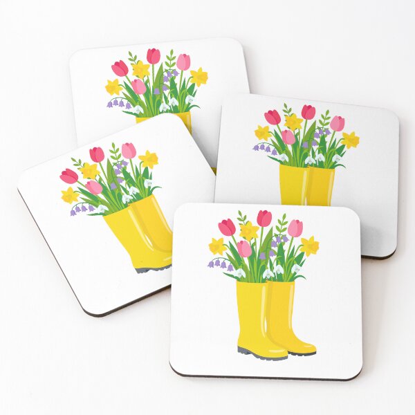 Item preview, Spring Garden Blooms in Yellow Rain Boots - Festive Floral Illustration designed and sold by AllaMashycheva.