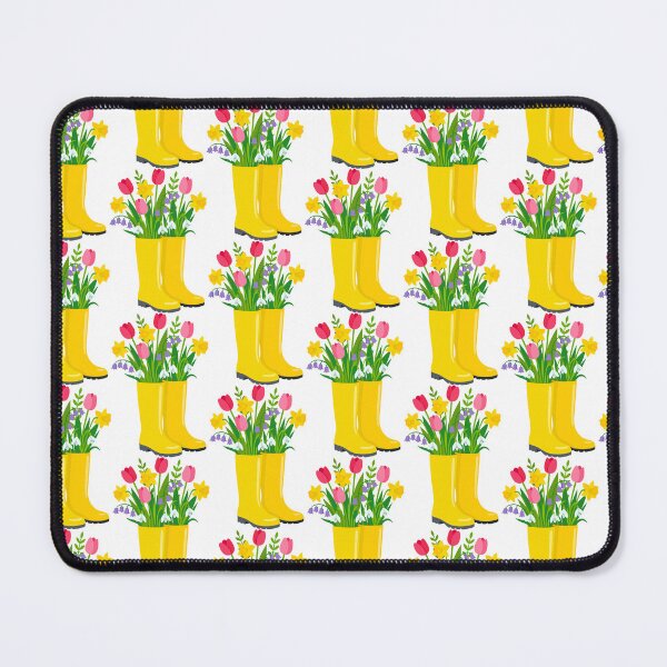 Item preview, Spring Garden Blooms in Yellow Rain Boots - Festive Floral Illustration designed and sold by AllaMashycheva.