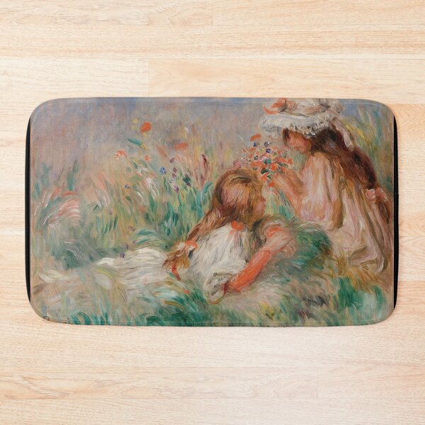 Item preview, Girls in the Grass Arranging a Bouquet by Pierre-Auguste Renoir: Fine Art Poster designed and sold by artofuniverse.
