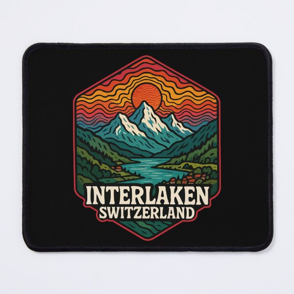 Item preview, Interlaken Switzerland Trippy Art Travel designed and sold by TomFrontierArt.