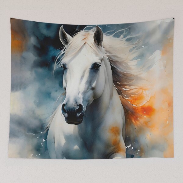 Aperçu de l'œuvre Majestueux cheval blanc au galop créée et vendue par paulrommer.