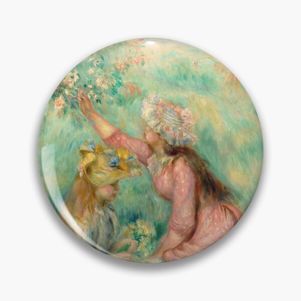 Item preview, Girls Picking Flowers in a Meadow by Pierre-Auguste Renoir: Romantic Impressionist Poster designed and sold by artofuniverse.