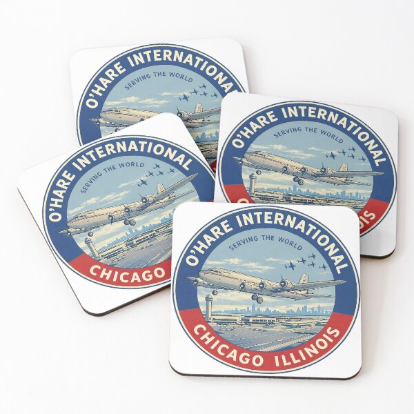 Artikelvorschau, Feiern Sie die klassische Luftfahrt mit diesem Aufkleber im Vintage-Stil des Chicago O’Hare International Airport. entworfen und verkauft von PIXEL POP DESIGNS - Beyond the Norm!.