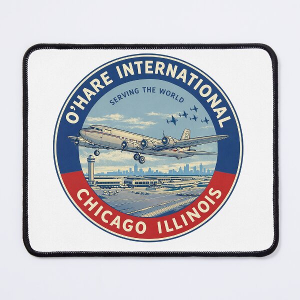 Item preview, Celebrate classic aviation with this vintage-style Chicago O’Hare International Airport sticker. designed and sold by PIXEL POP DESIGNS - Beyond the Norm!.