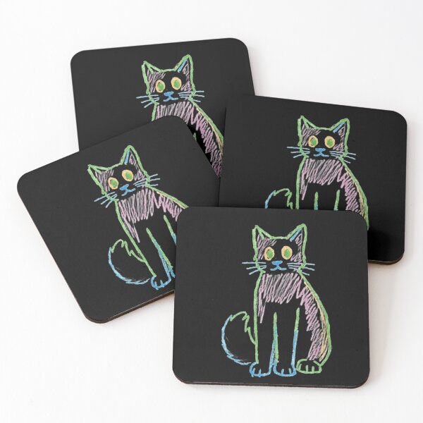 Item preview, Hand drawn feline outline crayon sketch  designed and sold by randomlyours.