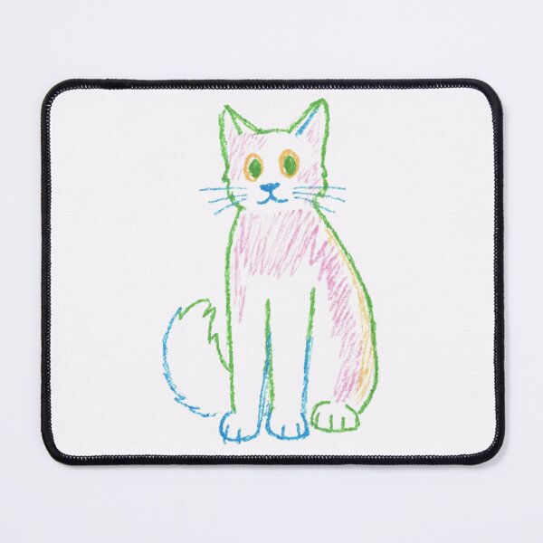Item preview, Hand drawn feline outline crayon sketch  designed and sold by randomlyours.