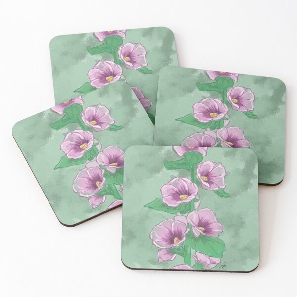 Item preview, Hollyhocks with Background designed and sold by RivetsAndRealms.