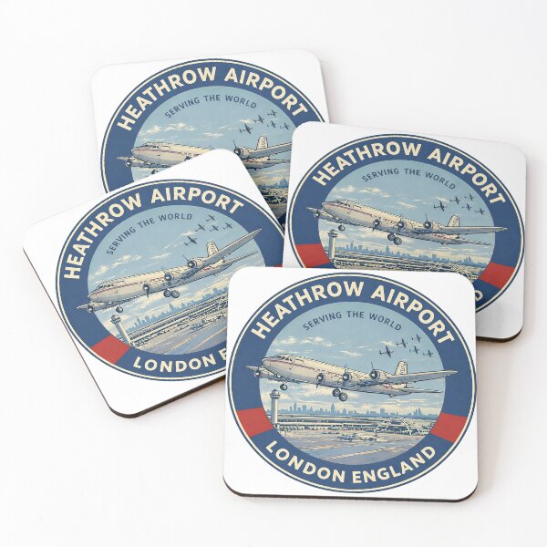 Item preview, This vintage-style Heathrow Airport sticker celebrates the golden age of aviation with a retro emblem inspired by classic mid-century travel graphics. designed and sold by PIXEL POP DESIGNS - Beyond the Norm!.