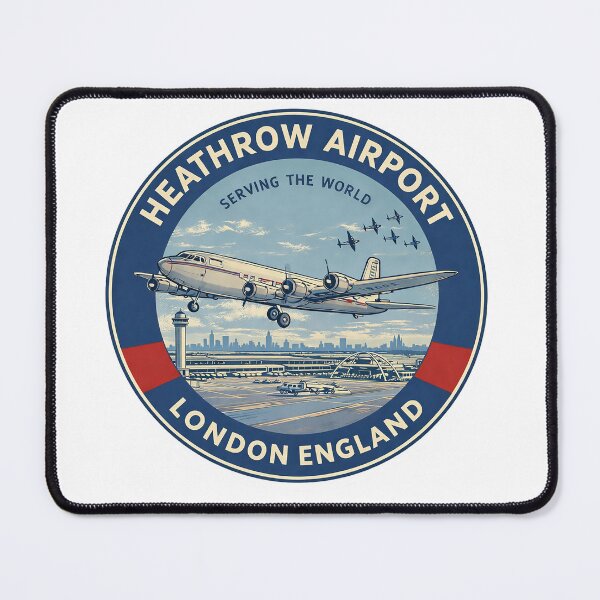 Item preview, This vintage-style Heathrow Airport sticker celebrates the golden age of aviation with a retro emblem inspired by classic mid-century travel graphics. designed and sold by PIXEL POP DESIGNS - Beyond the Norm!.