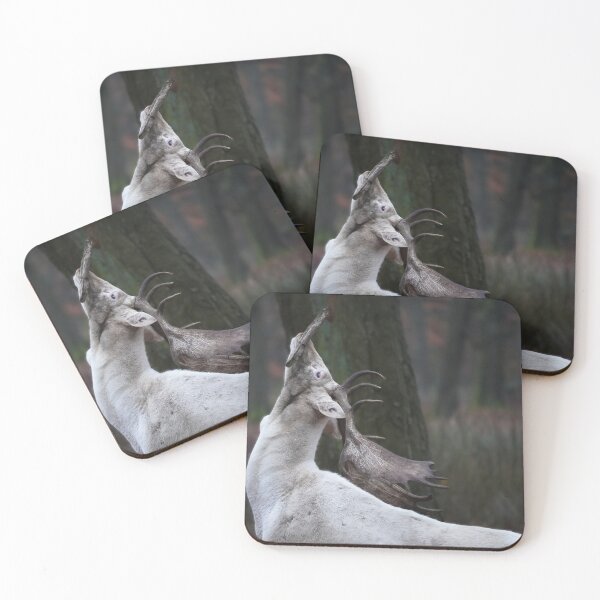 Item preview, A white deer rubs itself against a tree designed and sold by Deniis2204.