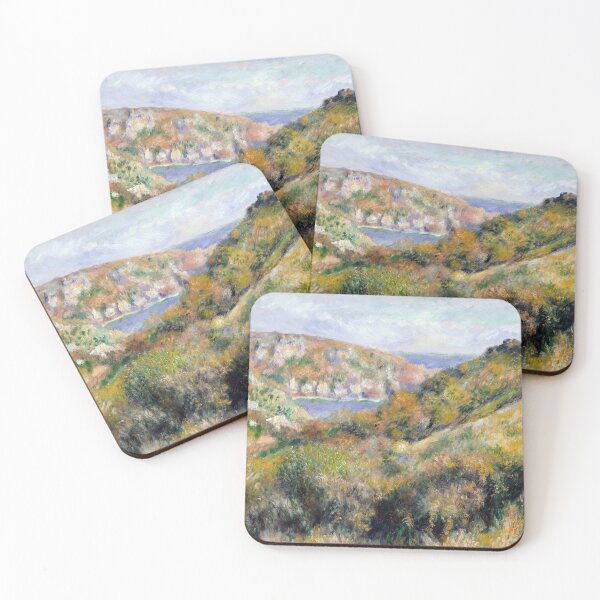Item preview, Hills Around the Bay of Moulin Huet Guernsey by Pierre-Auguste Renoir: Sunlit Landscape Poster designed and sold by artofuniverse.