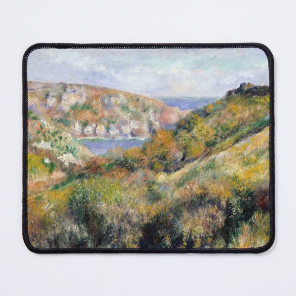 Item preview, Hills Around the Bay of Moulin Huet Guernsey by Pierre-Auguste Renoir: Sunlit Landscape Poster designed and sold by artofuniverse.