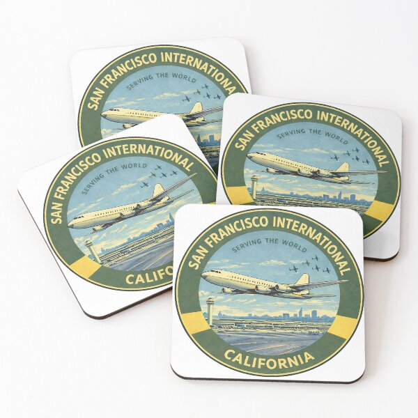 Item preview, Celebrate the spirit of aviation with this vintage-style San Francisco International Airport (SFO) sticker inspired by classic mid-century travel and airline emblems designed and sold by PIXEL POP DESIGNS - Beyond the Norm!.