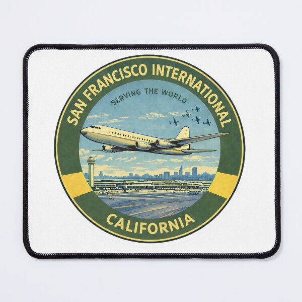 Item preview, Celebrate the spirit of aviation with this vintage-style San Francisco International Airport (SFO) sticker inspired by classic mid-century travel and airline emblems designed and sold by PIXEL POP DESIGNS - Beyond the Norm!.