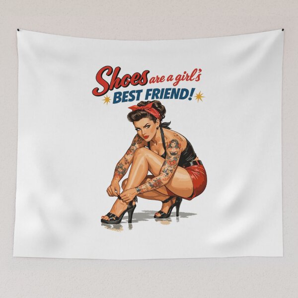 Item preview, Old School Tattoo Pin-Up: Shoes Girl's Best Friend designed and sold by Pineapple-Tree.