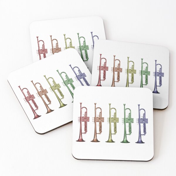 Item preview, Rainbow Trumpet Lineup Colorful Brass Instrument Musician Marching Band Design designed and sold by ValeriesGallery.