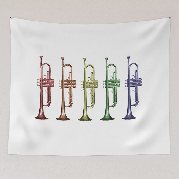 Item preview, Rainbow Trumpet Lineup Colorful Brass Instrument Musician Marching Band Design designed and sold by ValeriesGallery.